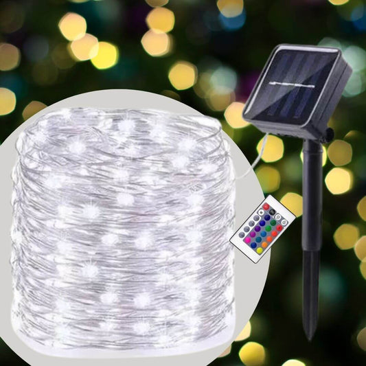 🎄LUCES LED 30M + PANEL SOLAR + CONTROL✨
