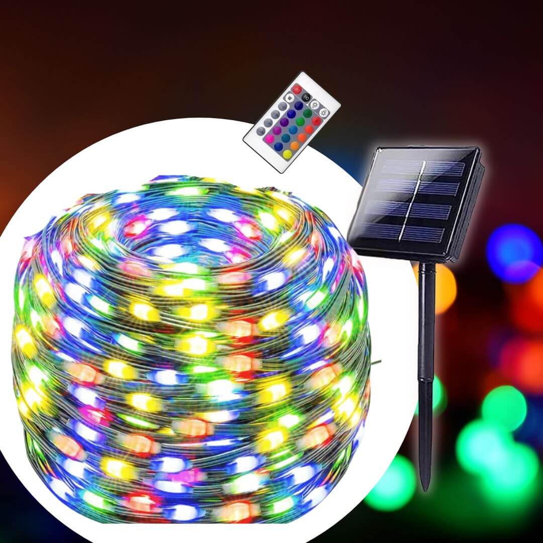 🎄LUCES LED 30M + PANEL SOLAR + CONTROL✨