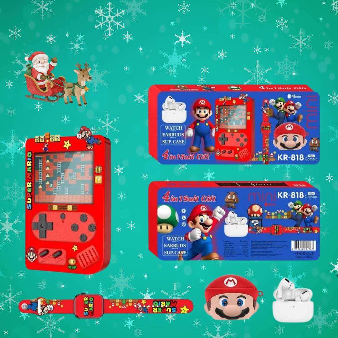 Consola 818 Game Boy+Audífonos+Reloj inteligente 🎮