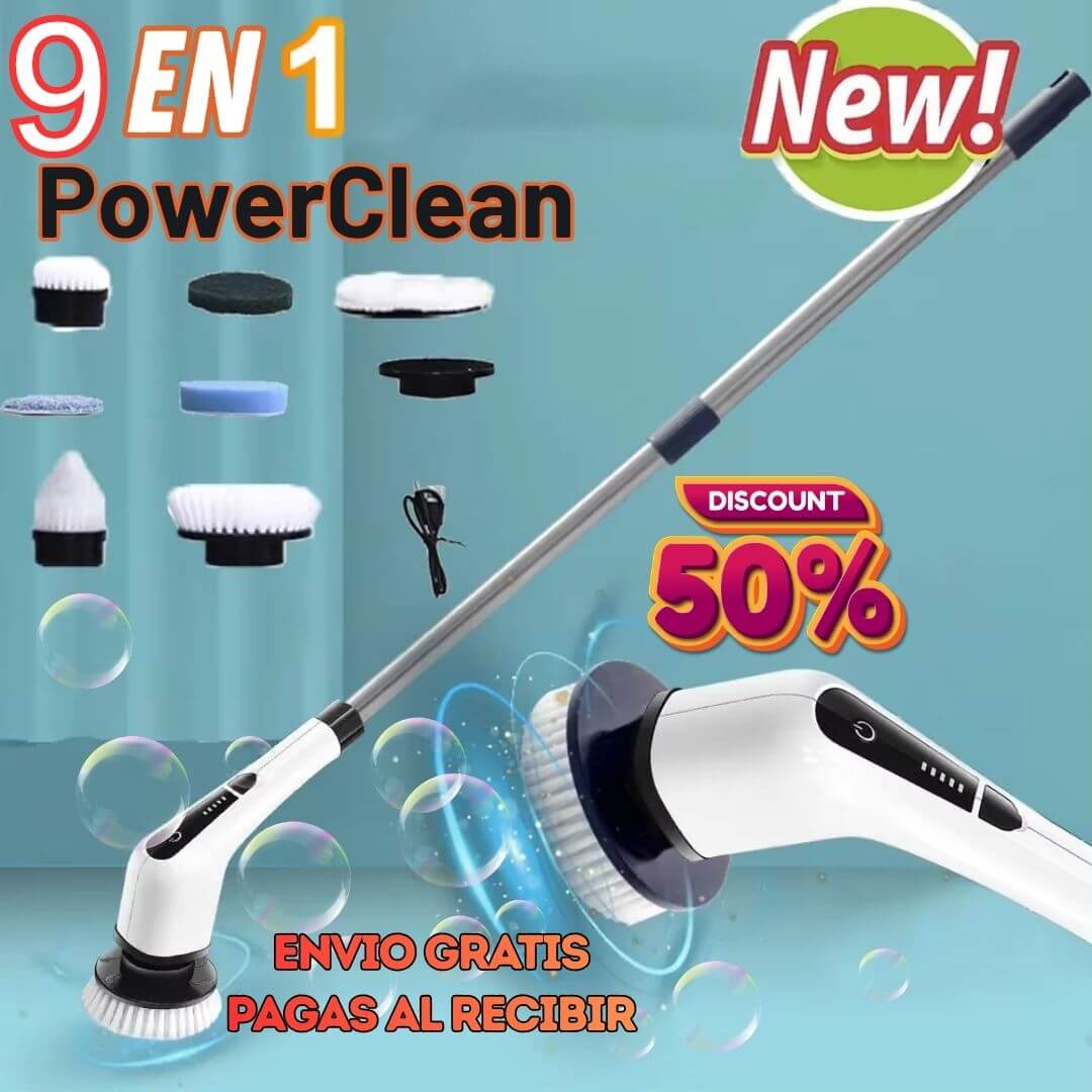 ✨PowerClean 9X – Cepillo Eléctrico Inalámbrico 9 en 1